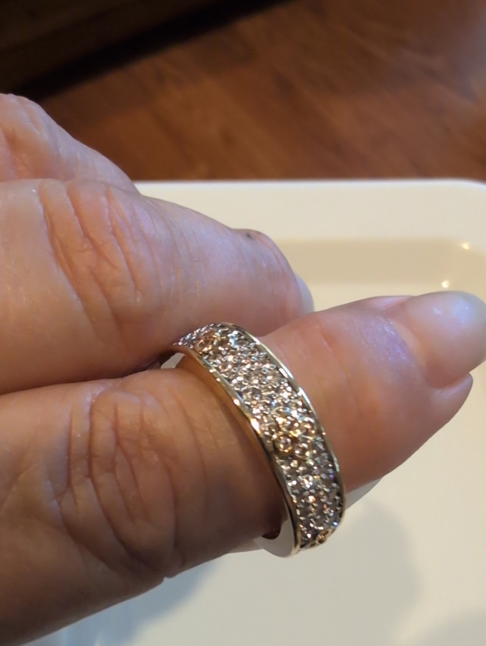 Park Lane Gold Pavé Band with Clear Crystals